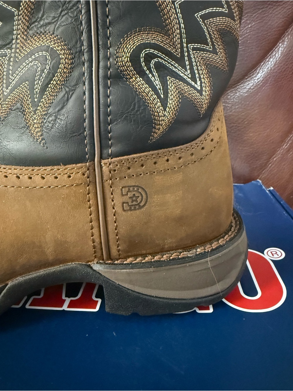 Rebel by Durango Brown and Black Western Cowboy Work Boots Brand New Size 10 M - Picture 12 of 15